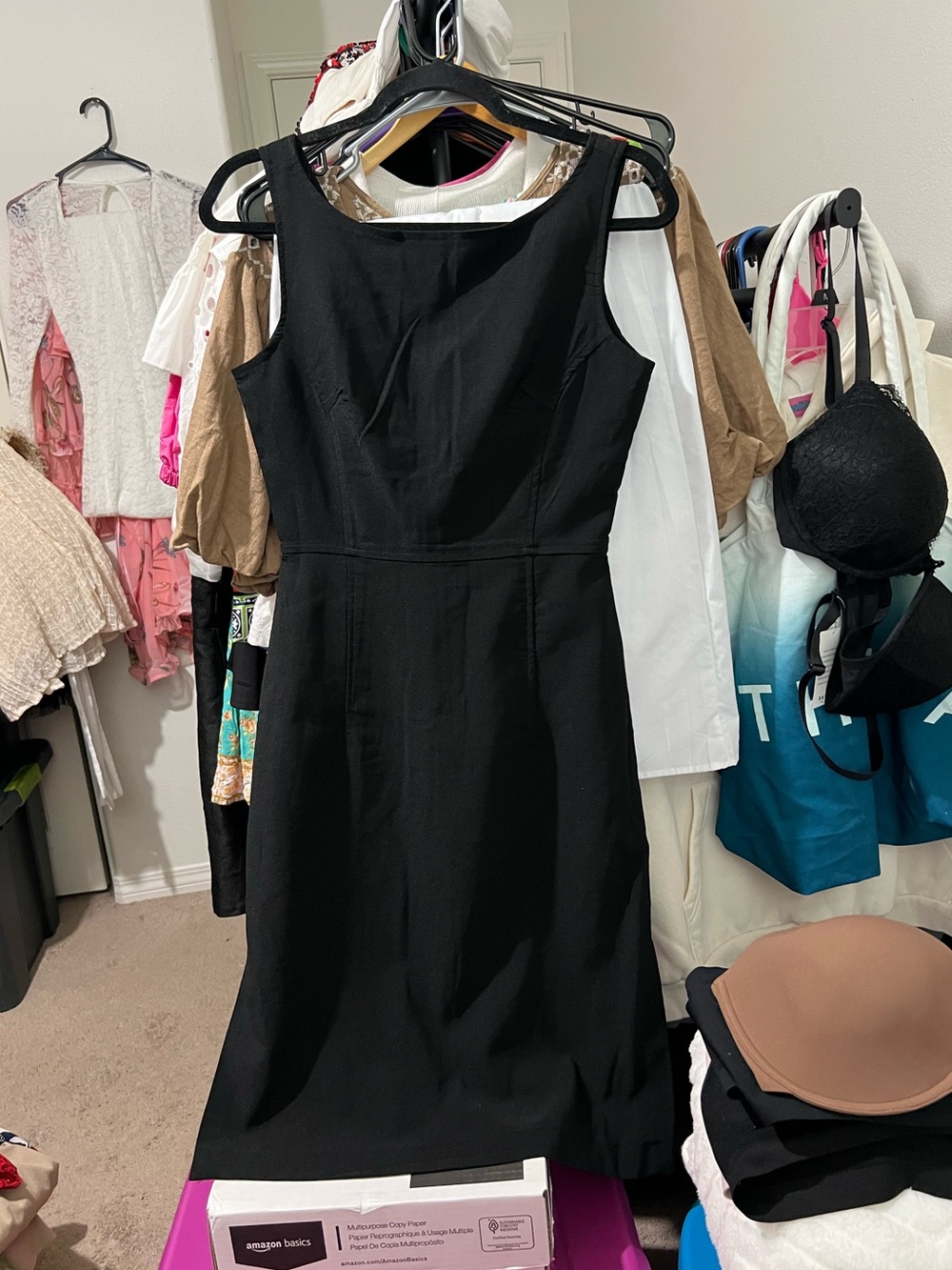 Elegant Level Eight Black Sleeveless Sheath Dress